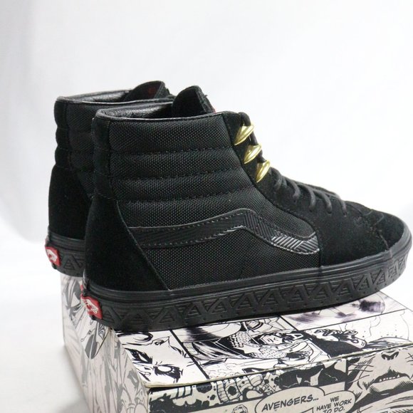 VANS X MARVEL Black Panther Sk8 Hi Limited Edition Sz 8.5 US Men - Picture 7 of 12